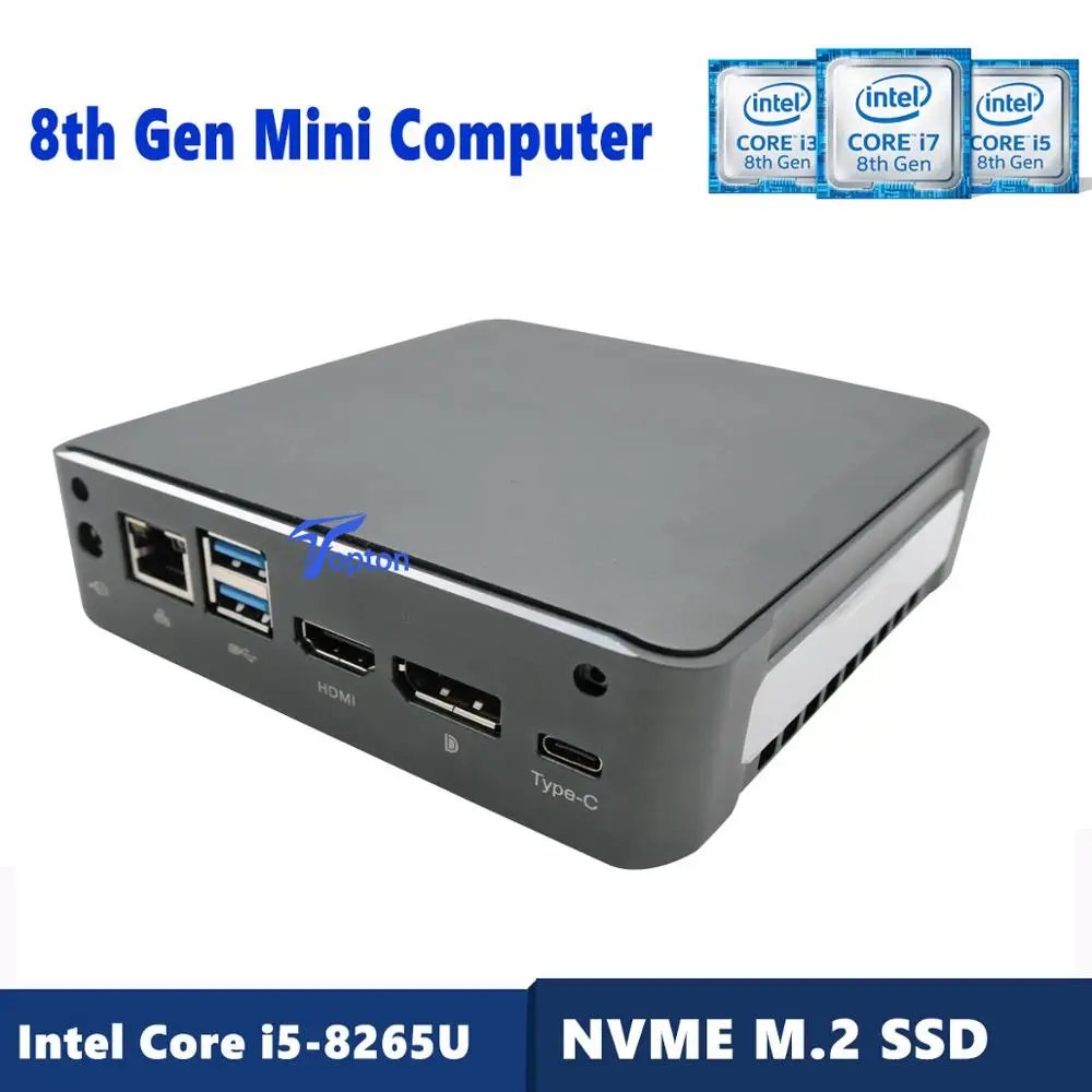 Игровой мини-ПК i7-8565U I5-8265U I3-8145U 2* DDR4 ram NVME M.2 SSD Карманный Nuc настольный компьютер Windows 10 Pro type-c 4K HDMI2.0 DP