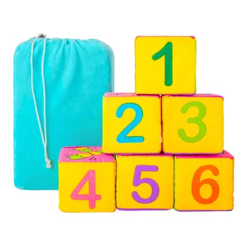 

6* Cloth Cube Blocks Plush Block Cloth Cube Blocks Building Rattles Handbell Handbell Cube Sound Early Educational Toys