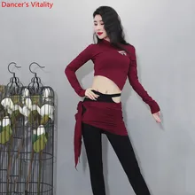 Зимняя одежда для занятий танцами живота, Женский Топ, штаны, набедренный шарф, набор, восточные Индийские танцы, группа, представление, тренировочные наряды