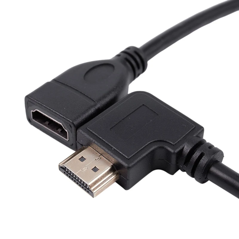 Hdmi мама-папа левый угол Удлинительный кабель ТВ ведущий 2,0 высокоскоростной Ethernet 3D Full Hd 1080 P-Поддержка всех Hdmi устройств 50 см