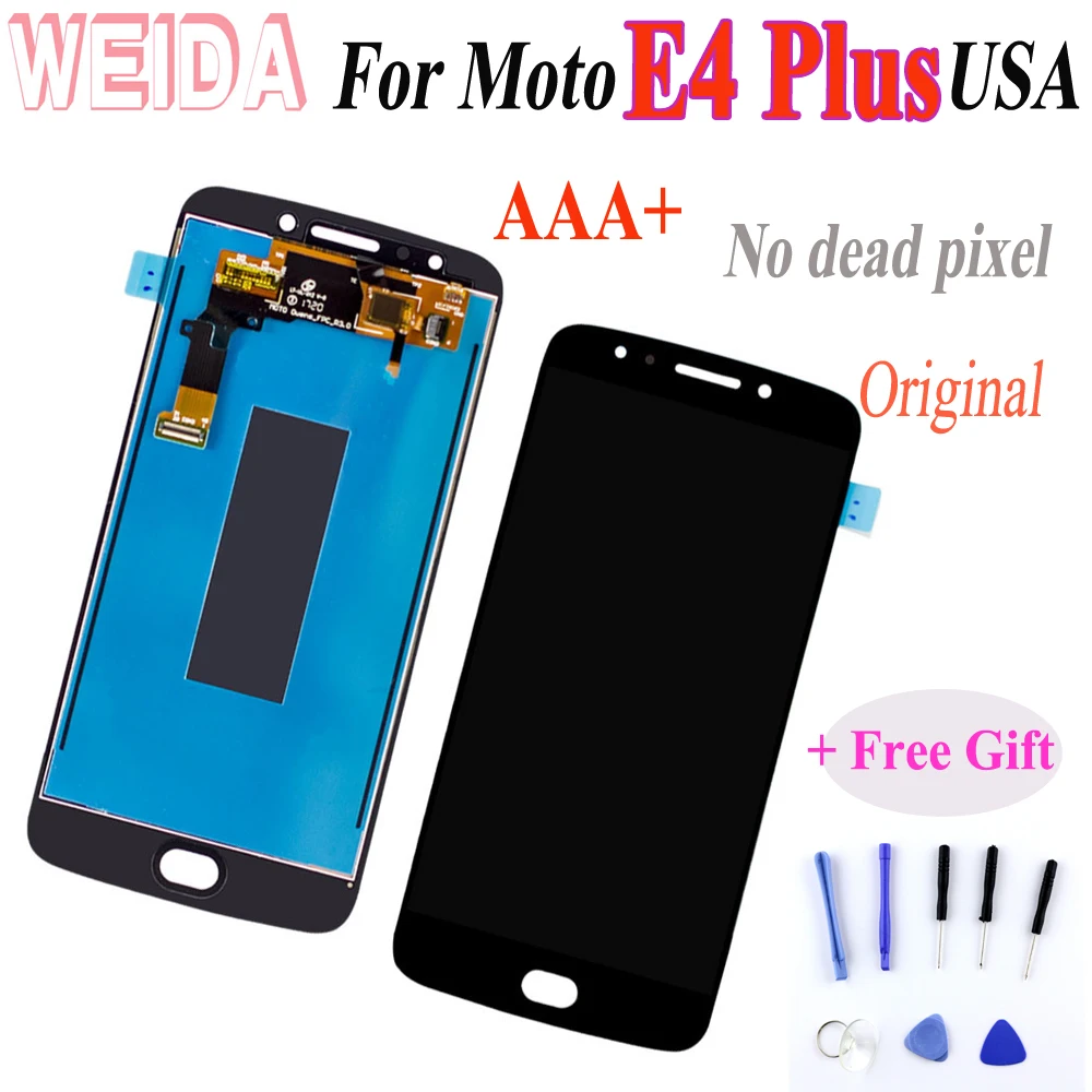 

WEIDA For Motorola Moto E4 plus High Quality LCD Display +Touch Screen Digitizer Assembly Black+Free ship