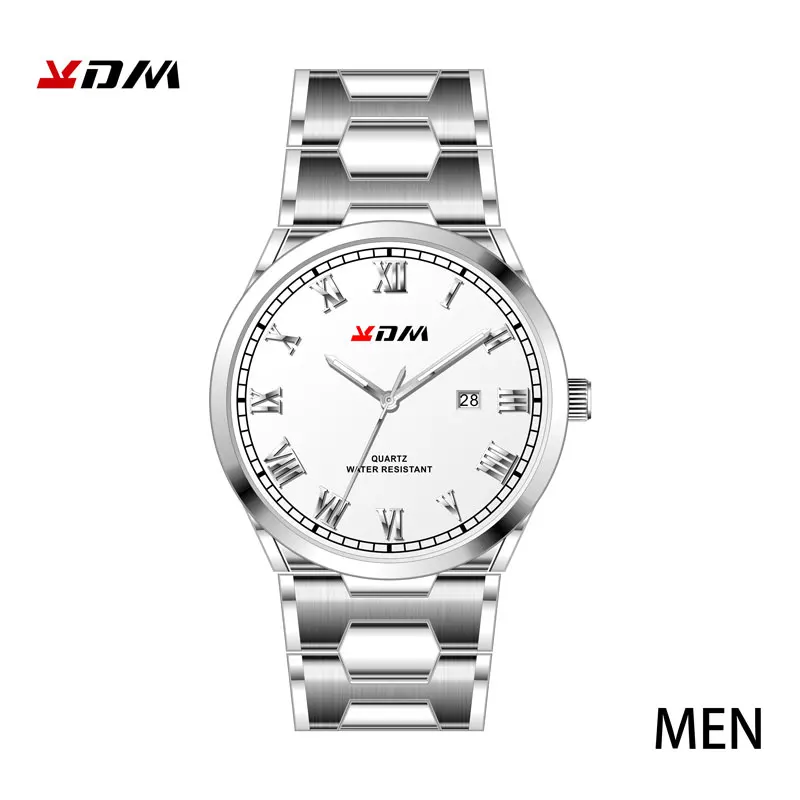 Элегантные парные часы, браслет из нержавеющей стали для влюбленных, лучший подарок, простые Роскошные парные часы для мужчин и женщин - Цвет: S-W-S Men