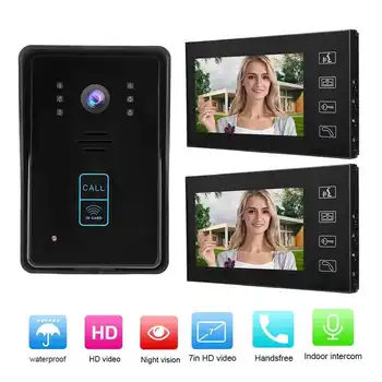 

7 Inch HD Video Door Doorbell Intercom Kit Home Gate Entry System With Keyfo 806MJID12