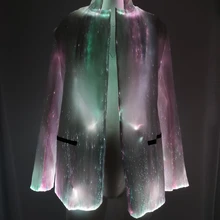 Светодиодные куртки Хэллоуин Карнавал вечерние волоконно-оптическая ткань светящаяся сценическая одежда ночной клуб представление куртка зимнее пальто