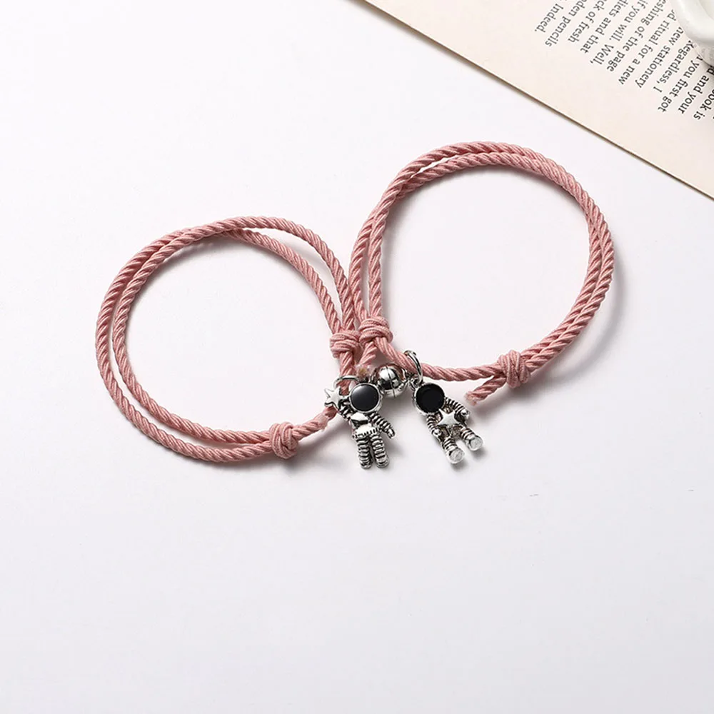 Bracelet Jewelry Couple Bracelet Astronaut Rubber Band Magnet Stone Bell Bracelet Knot Head Rope