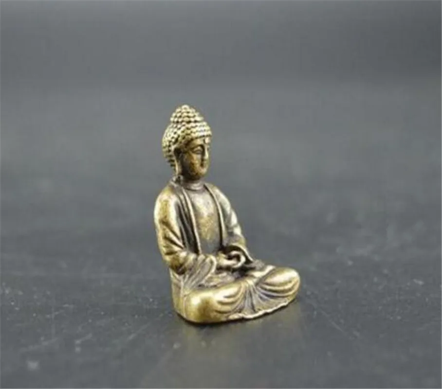 YM Copper Statue Collectable Chinese Brass Carved Maitreya Buddha Exquisite Small Statues | Дом и сад