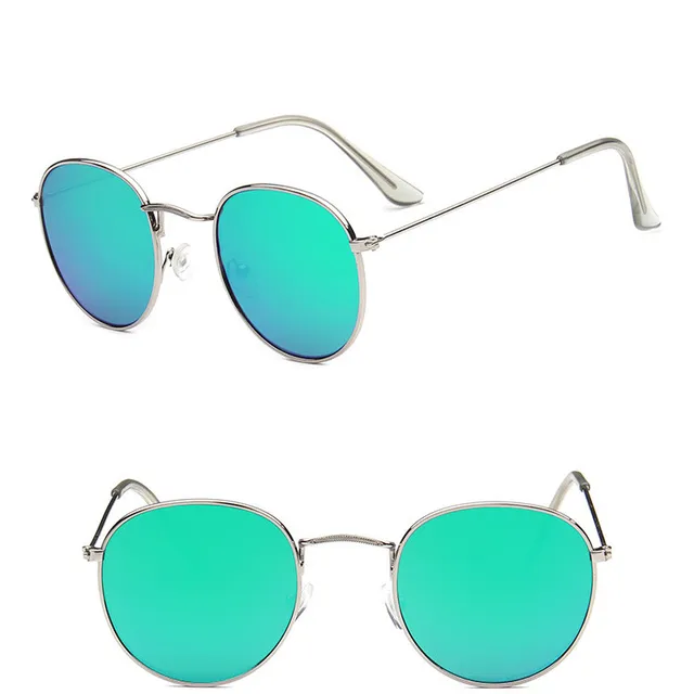 LeonLion 2021 Fashion Retro Sunglasses Men Round Vintage Glasses for Men/Women Luxury Sunglasses Men Small Lunette Soleil Homme SilverGreen