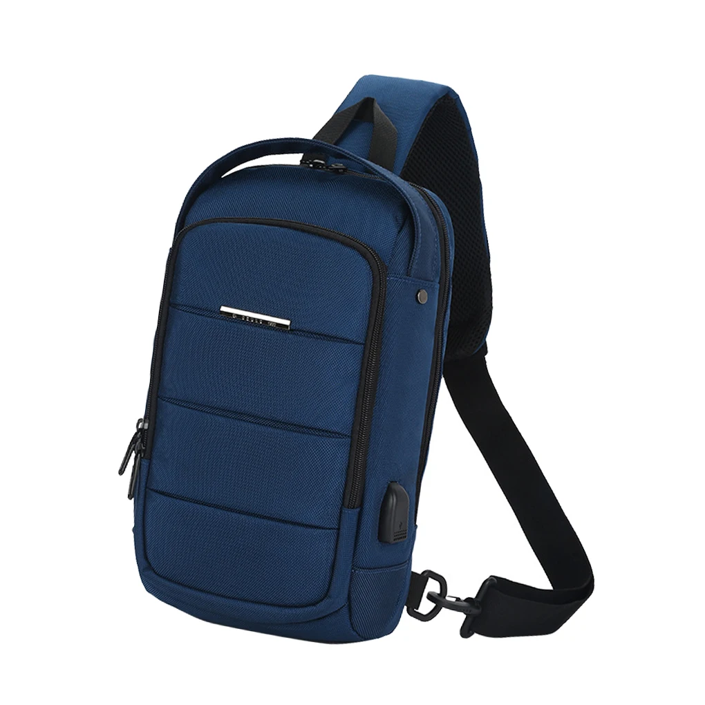 Мужская нагрудная сумка рюкзак Многофункциональный замок USB Противоугонный водонепроницаемый мобильный многокарманный рюкзак на плечо