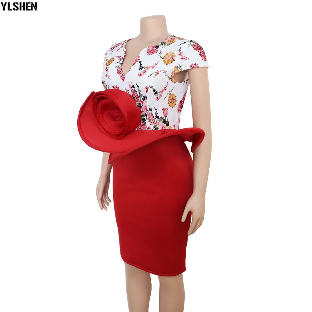 African Dresses For Women African Clothes Africa Dress Print Dashiki Ladies Clothing Handmade Flower Ankara Grown African Dress 05