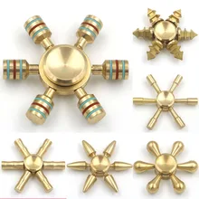 Чистый медный металлический Спиннер для офиса тревога облегчение стресс фиджет гироскоп Башня Съемный металлический ручной Спиннер Tri Spinner модель