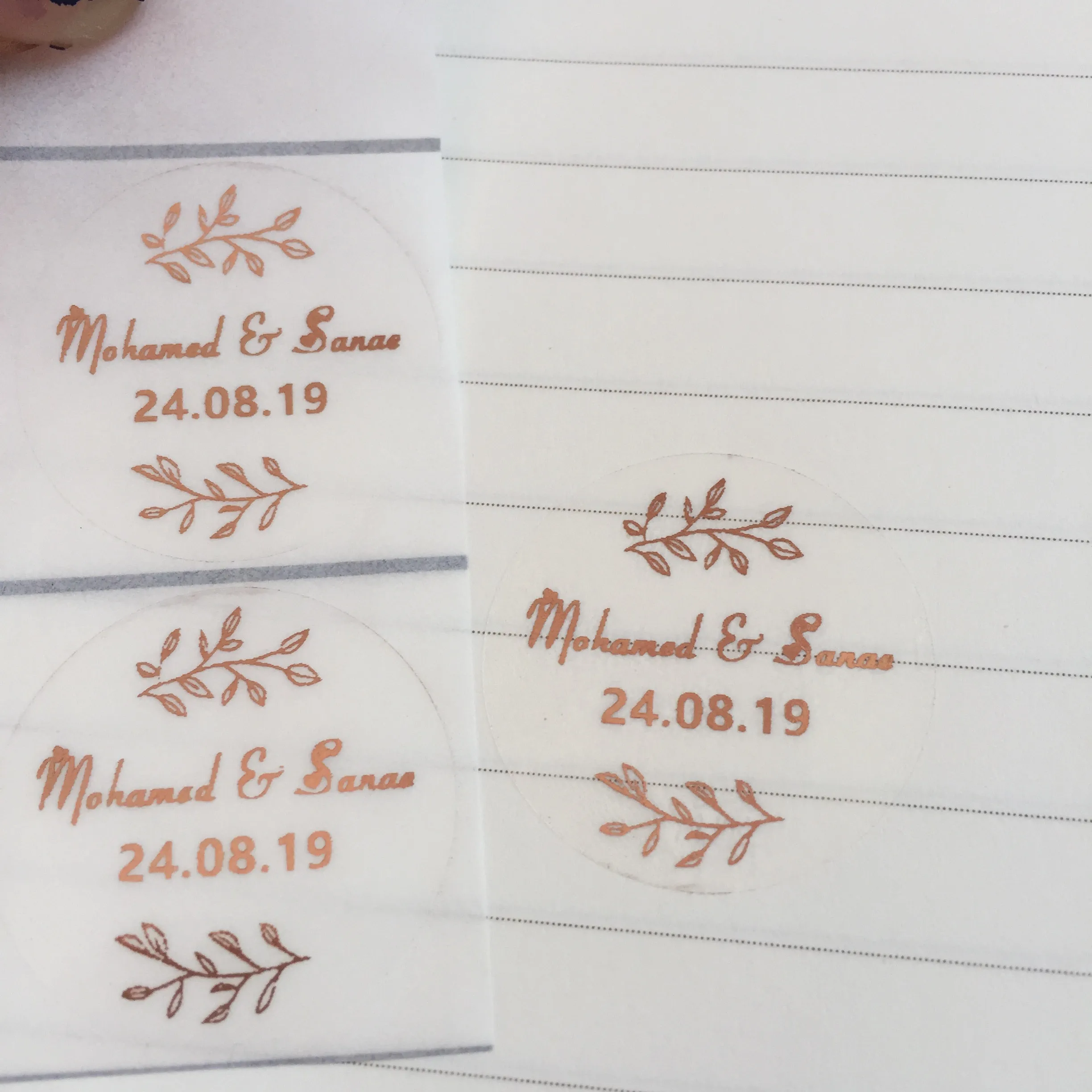 Save the Date Stickers, Wedding Favor Stickers, Rose Gold Foil Stickers,  Foil Transparent Stickers, Envelope Seals, Clear Stickers, Calligraphy