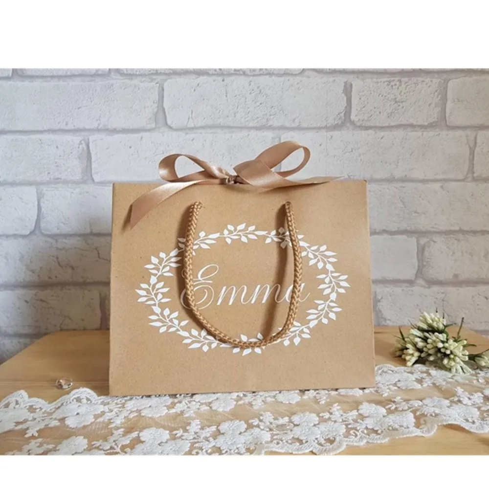 MEDIUM Personalised Bridesmaid Gift BagWedding Gift Bag With Ribbon 