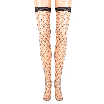 

Sexy Women Fishnet Stockings Women Sheer Stay Up Thigh High Over Knee Stockings Hollow Mesh Woman Long Hosiery