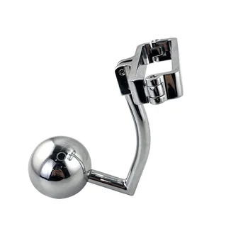 Male Metal ball stretcher scrotum anal beads butt hook penis lock bondage ring fetish pendant weight BDSM sex toy for man 3