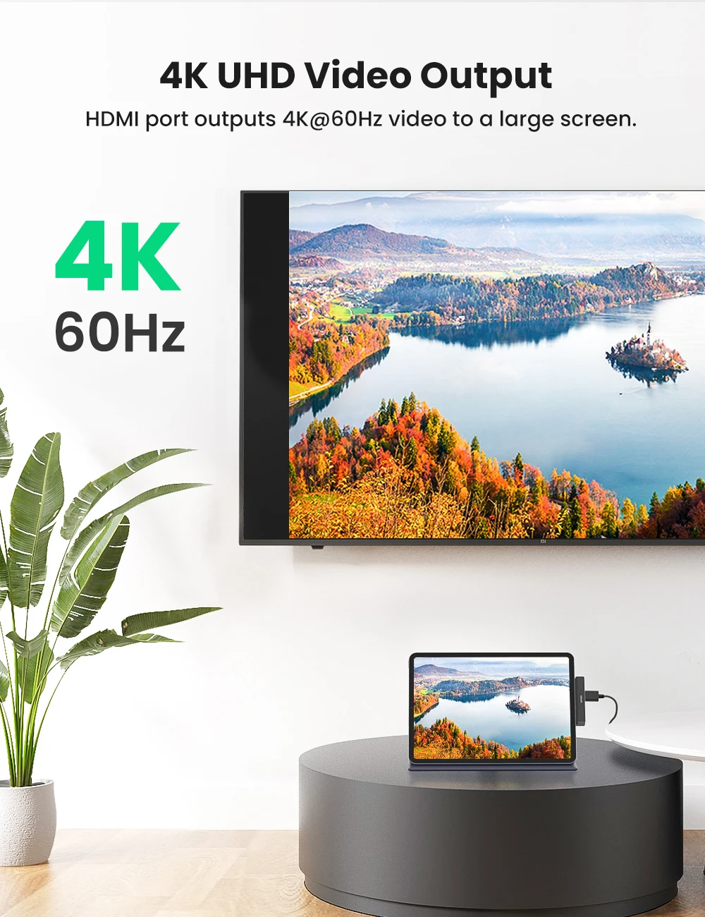 UGREEN USB C Hub HDMI 4K 60Hz Adapter for iPad Pro 2020 2018 USB C Hub Dongle USB PD Charging USB 3 0 3 5mm Headphone Audio Jack