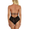 Women Ladies Sexy Solid Lingerie Bodysuits Lace Mesh Hot Open Crotch Underwear Backless One-piece Slim V-Neck Female Erotic ► Photo 3/6