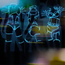 Gogo воин доспехи футуристические технологии чувство производительности костюм светодиодный светильник линии флуоресцентные вечерние костюмы Женская сценическая одежда