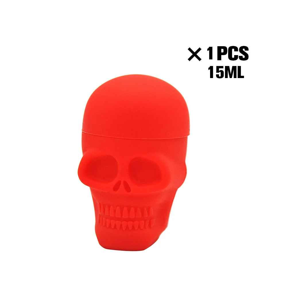 Red-15ML 2 размеры силиконовый контейнер антипригарное силиконовые баночки контейнеры для хранения масла ящик для банки контейнер Череп Форма - Цвет: Red-15ML