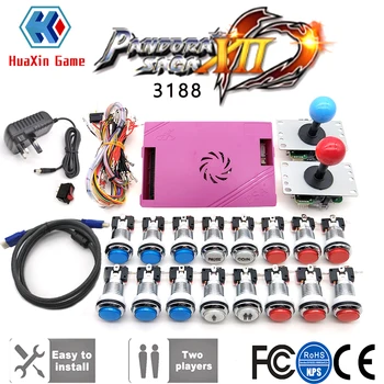 

2 Player 3188 in 1 Pandora Saga Box Kit Copy SANWA Joystick,Chrome LED Push Button DIY Arcade Machine Home Cabinet with Tutorial