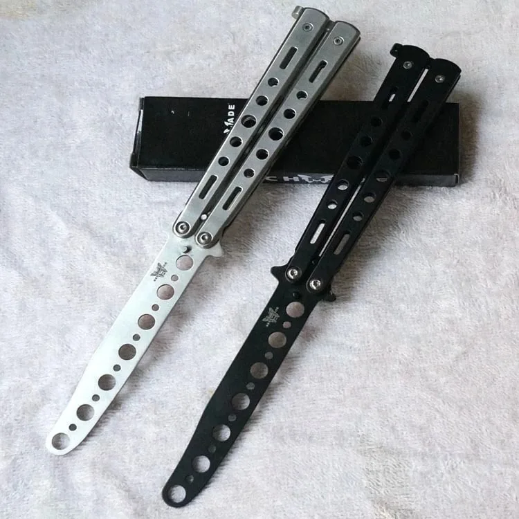 

Training knife butterfly knife all steel version practice tool butterfly file not edged practice knife folding knife