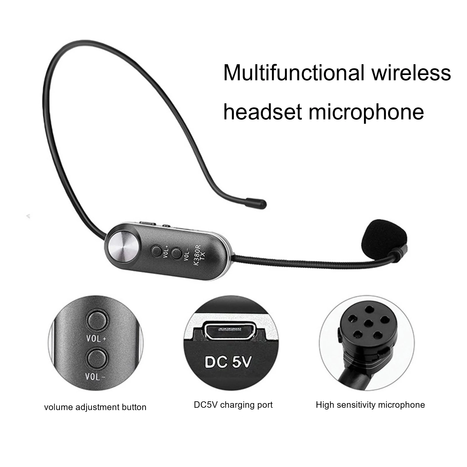 Headphone Wireless Microphone Microphone Headset Microphones FM Over Head BT Noise Cancelling Hands free Wireless Microphone