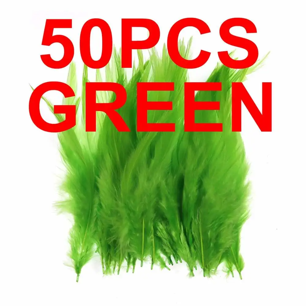 50pcs green Мушек Плюмаж перо - Цвет: 50pcs green