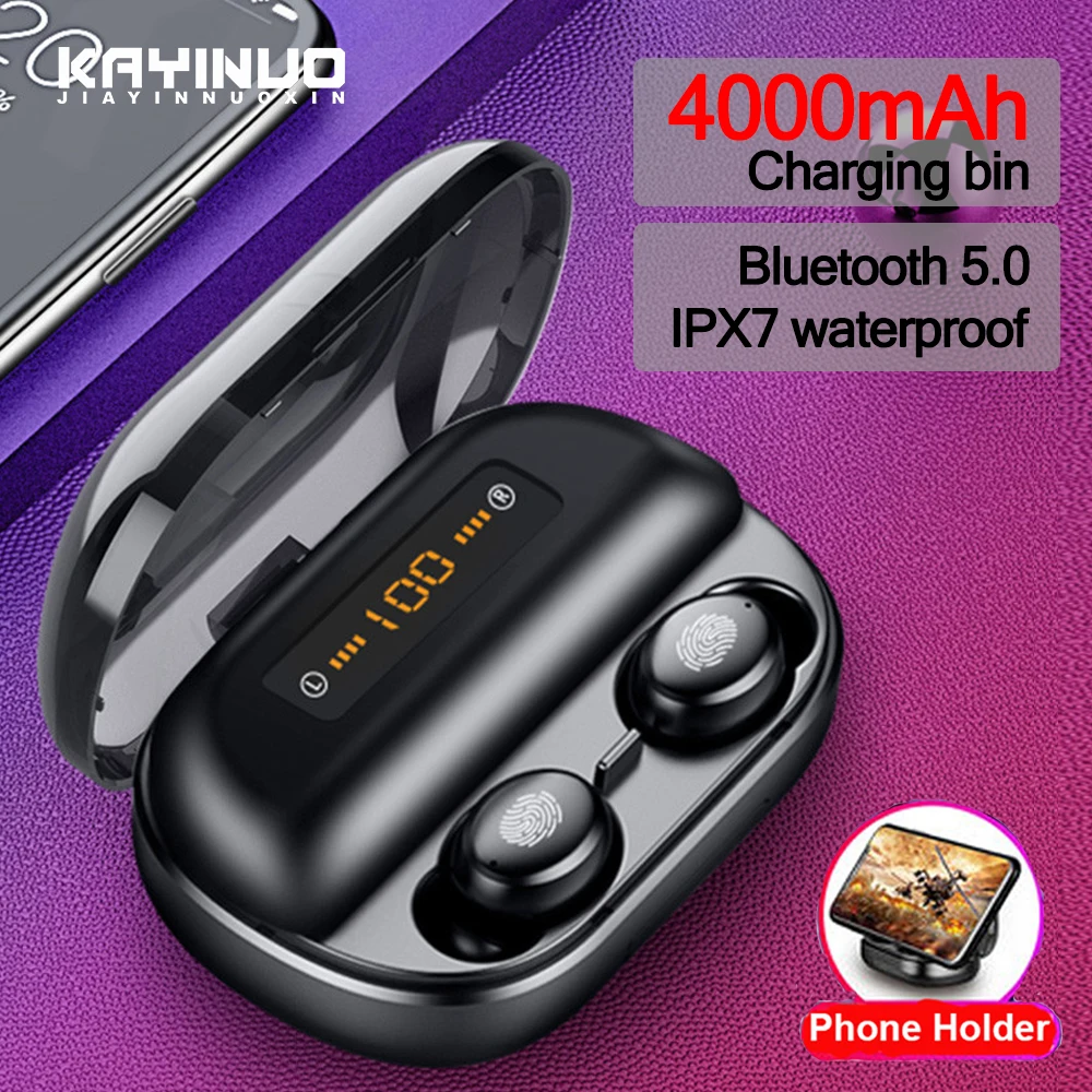 Купить TWS Bluetooth 5.0 Earphone Twins Headset Sport Wireless Earbuds IPX7 Waterproof Headphones LED Display With 4000mAh Charging Box  | Earphones  Headphones (4000181618934)