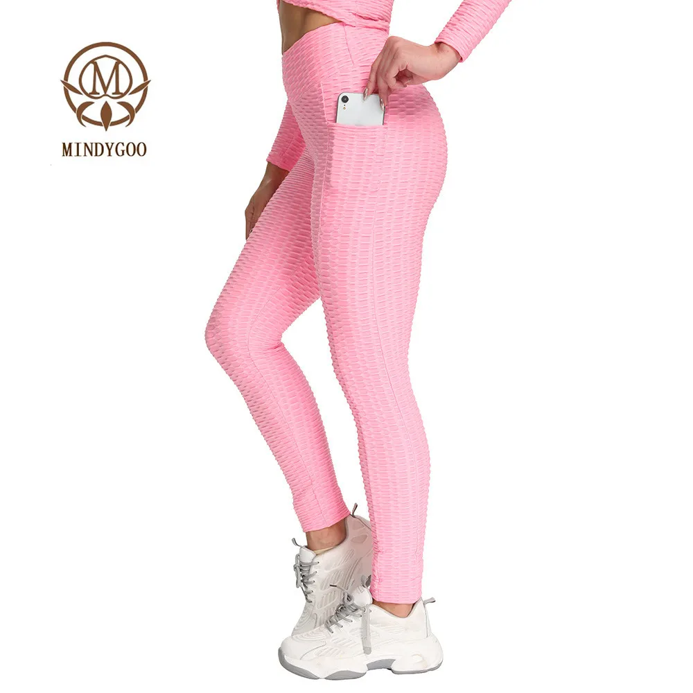 

MINDYGOO High Quality Wholesale Custom Logo 2021 New Design Yoga Workout Sports Fitness Scruch Butt Leggings Pants