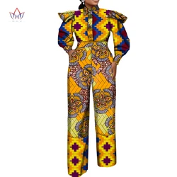 African Print Jumpsuit For Women full Sleeve Ankle Length Wide Leg Elegant Lady New Size Bodycon Jumpsuit Plus Size Wy9376