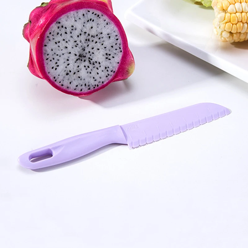 Plastic Fruit Knife Safe for Bread Lettuce Kitchen Knife Kids Chef Toddler Cooking Knive Children Paring Knives Sawtooth Cutter