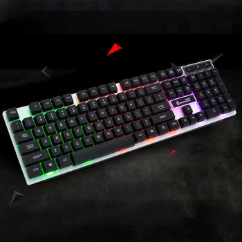 

Led Illuminated Backlight Home Universal Mechanical Feeling Office 104 Keys Ergonomic Wired PC Gift Gaming Keyboard Sensitive