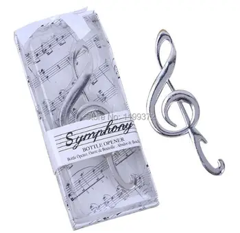 

50pcs/lot Bombonier Symphony Chrome Music Note Bottle Opener Bridal Wedding Openers Shower Favors wedding Gift