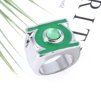 

DC Justice League Green Lantern fine Symbol Ring Oil Drop Domineering Men's Rings Jewelry Charm Party Gift
