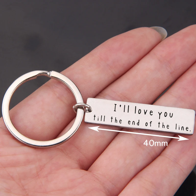 Flyangel Keychain Engraved I Ll Love You Till The End Of The Line Fashion Key Holder Jewelry For Lover Valentine S Day Gifts Buy Inexpensively In The Online Store With Delivery Price Comparison