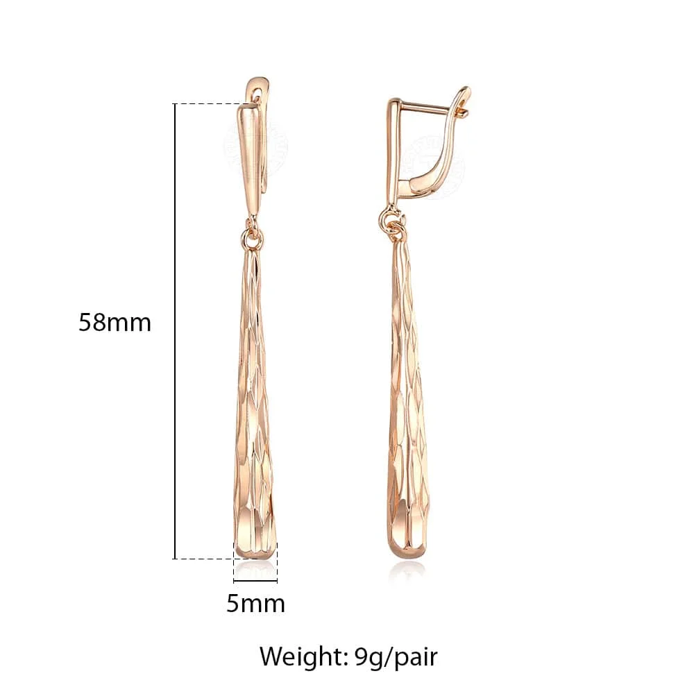 Faceted Bar Dangle Висячие серьги для женщин и девушек, 585, розовое золото, Модные Винтажные длинные висячие серьги, свадебные и обручальные ювелирные изделия GEM35 - Окраска металла: Faceted Bar Dangle