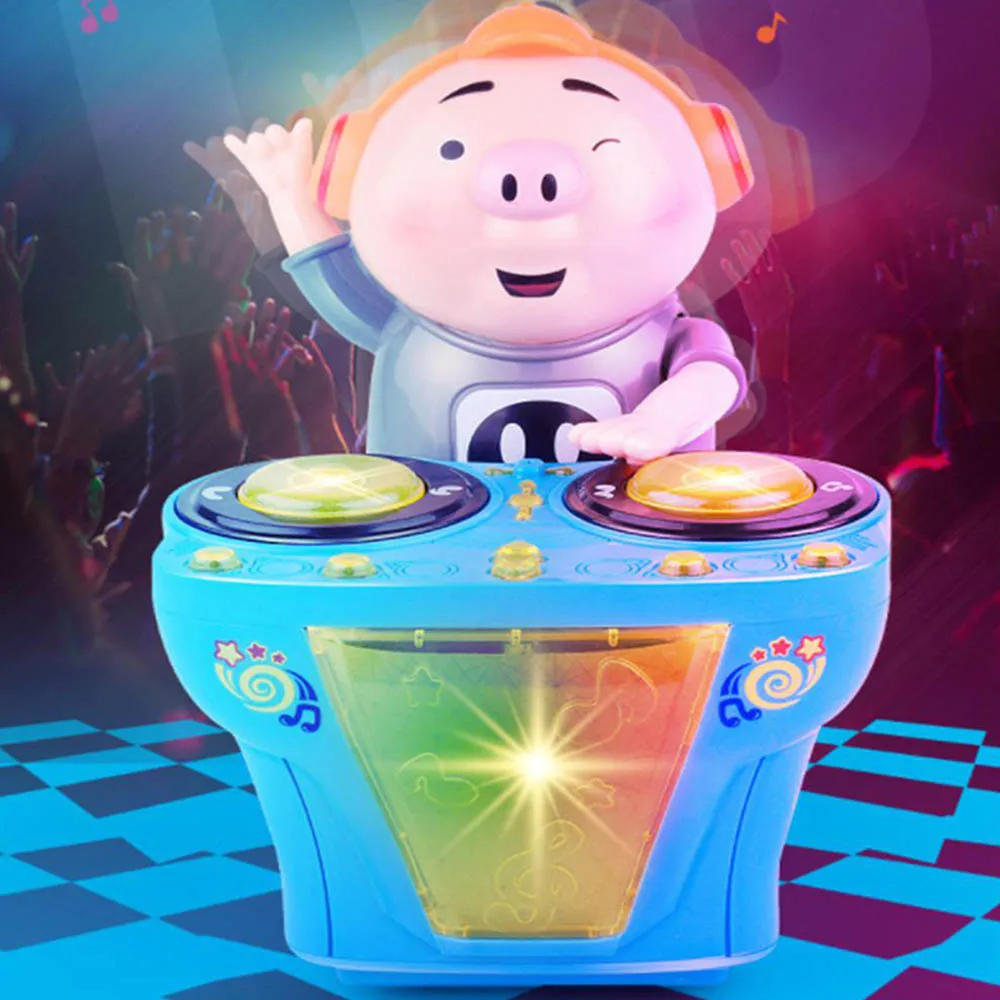 DJ музыка качалка электрические игрушки "Свинка" освещение музыка смешные детские развивающие игрушки