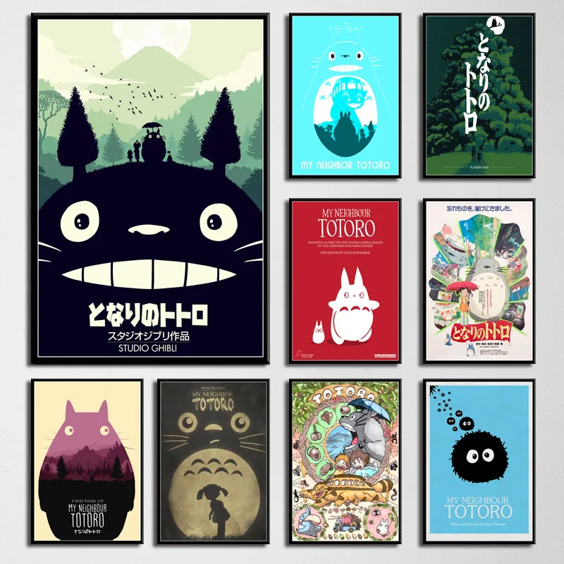 G224 Art Decor My Neighbour Totoro Ghibli Miyazaki Hayao Classic Anime Movie Wall Art Canvas Painting Silk Poster Painting Calligraphy Aliexpress