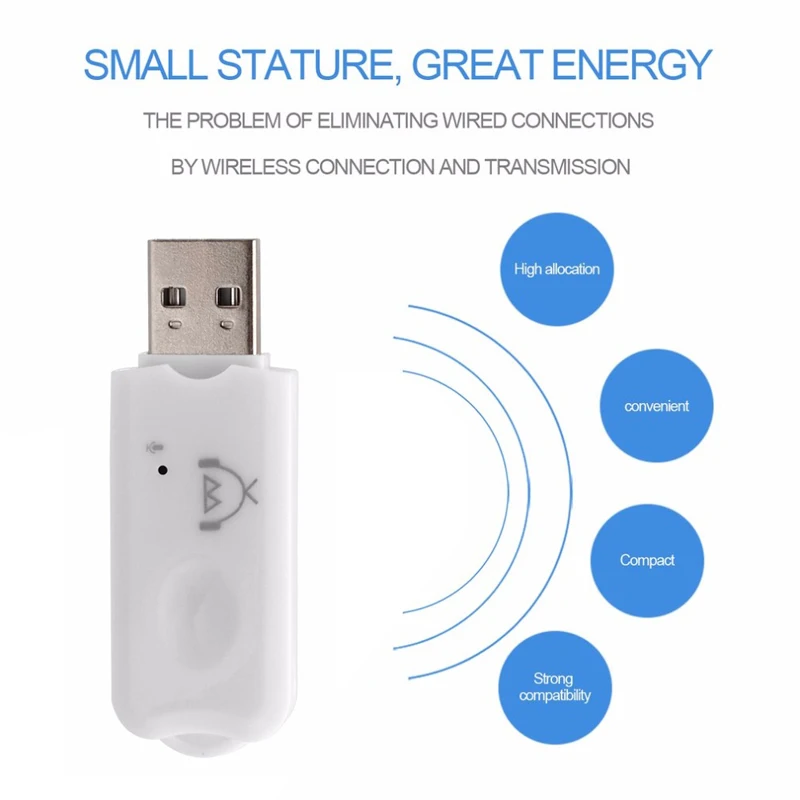 Профессиональный USB Bluetooth стерео аудио музыкальный беспроводной приемник Binful