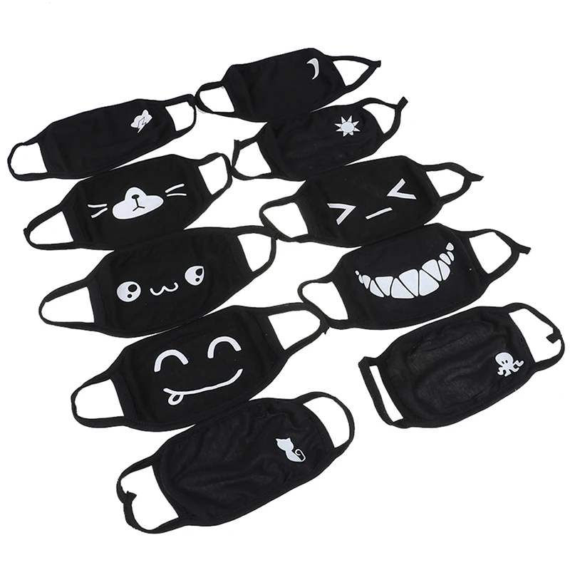 11 стилей, унисекс, Kpop, противопылевая маска, хлопковая маска для губ, милый аниме, мультфильм, рот, муфельная маска для лица, смайлик, маски