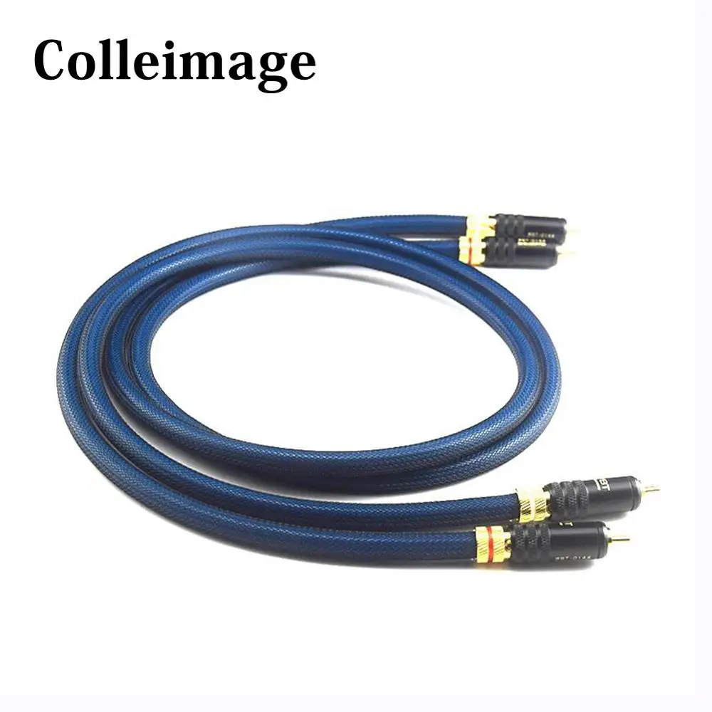 

Colleimage Hifi SQ-48B 5N OFC Pure Copper Silver Plated RCA Signal Line CD VCD Amplifier WBT-0144 RCA Plug Audio Cable