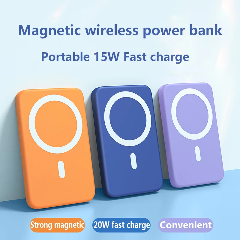2022 NEW 10000mAh Portable Magnetic Wireless Power Bank For Iphone 12 13 Pro Max 15W Fast Charger Mobile Phone External Battery | Мобильные
