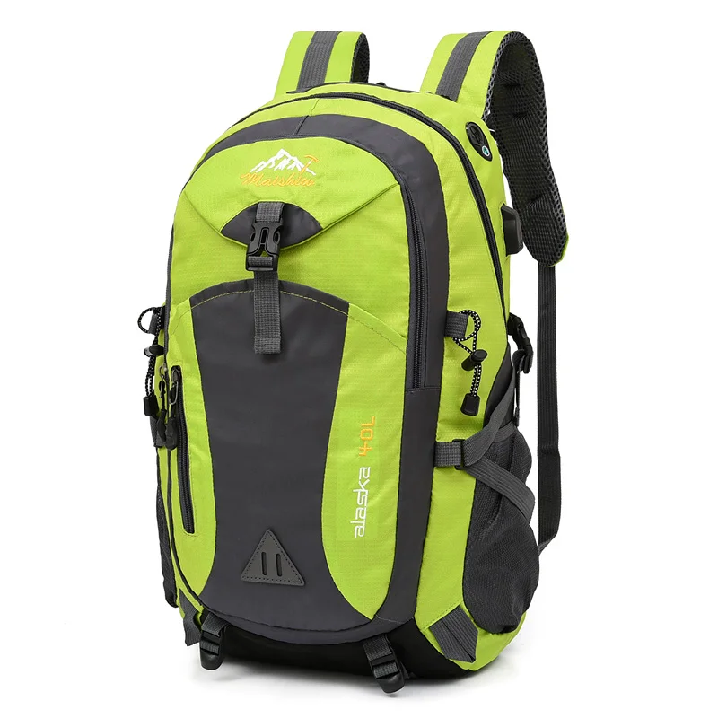 40L Waterproof Men's bag for Male Backpack Travel Sport bag pack Outdoor Unisex Mountaineering Hiking Climbing Camping Bagpacks - Цвет: Зеленый