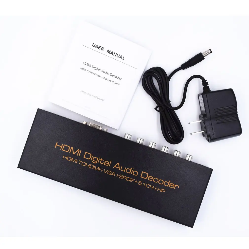 

1080P HDMI TO HDMI VGA SPDIF 5.1CH RCA Digital Multi-channel Audio Decoders HDMI Digital Audio Decoder HDMI+VGA+Spdif