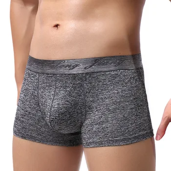 

Mens Underwear Polyester Pure Color Sexy Boxers Trunks Men Boxer Shorts Breathable Cueca Gay U Convex Pouch Male Underpants