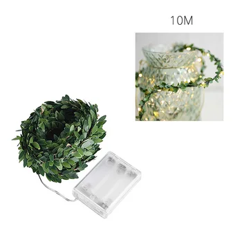 

10m Artificial Plant Led String Light Creeper Green Leaf Ivy Vine Hanging Garland LED String Light Wedding Home Garden Decor