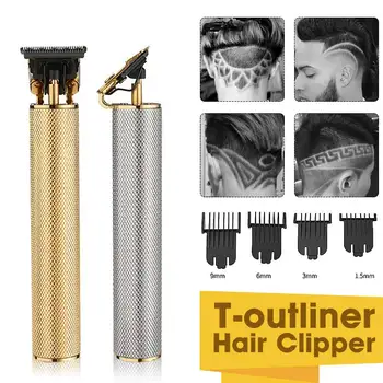 

Professional Barber Hair Clipper Rechargeable Electric T-Outliner Finish Cutting Machine Skeleton Cordless Beard Trimmer Shaver
