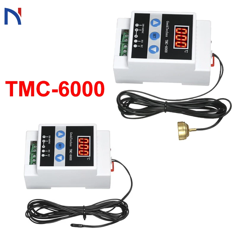 TMC-6000 110-240 В рельсовый регулятор температуры цифровой регулятор температуры Термостат холодильное Отопление температура
