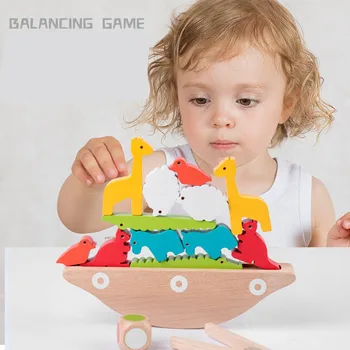 

Animal Balancing Frame Baby Early Learning Toy Montessori Teaching Aids Balance Colorful Early Development Wood Blocks Toys