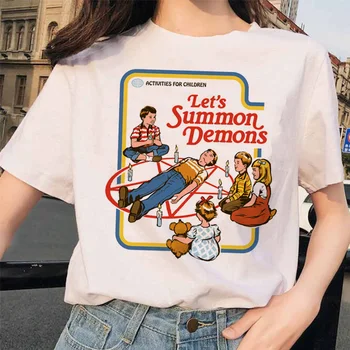 

Aesthetic Satan Funny t shirts Women Let's Summon Demons Graphic Tees Tops Harajuku Summer Tumblr T Shirt Vogue Female