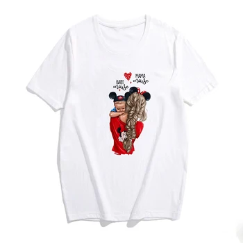 

New Fashion Super Mama Women's Casual Top Mom and Baby Son Printed T-shirt S ~3XL